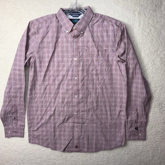 Cody James Core Plaid Shirt Mens Small Long Sleeve Button Down Red White Blue - Picture 3 of 9